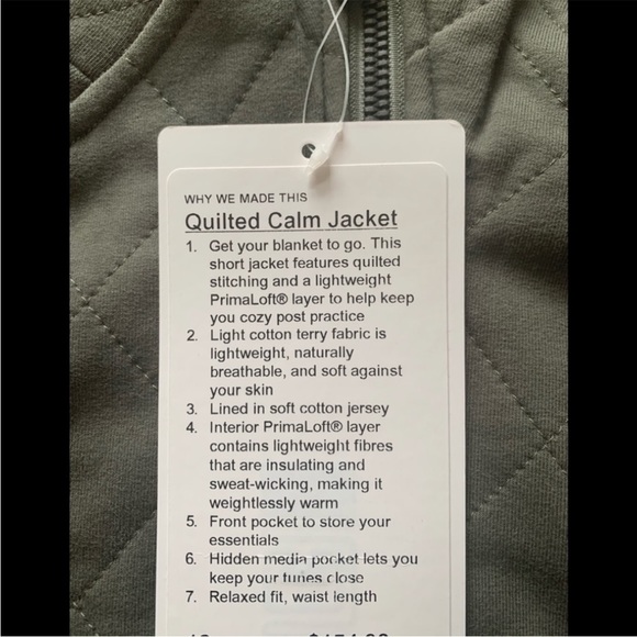 LULULEMON QUILTED CALM JACKET/COAT-ARMY GREEN-10 - Picture 6 of 8